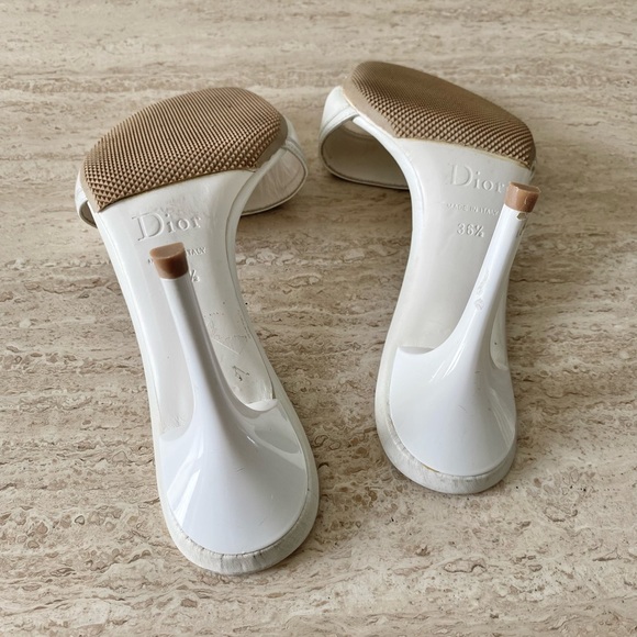 Vintage Dior Logo Plate Mule Sandal Heels - Picture 9 of 10